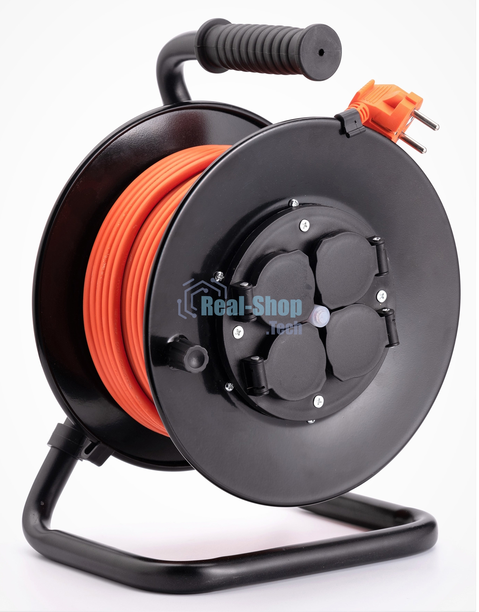 Удлинитель силовой Starwind ST-PSR4.20/G-16 4x2.0 кв.мм 4розет. 20м ПВС 16A катушка черный