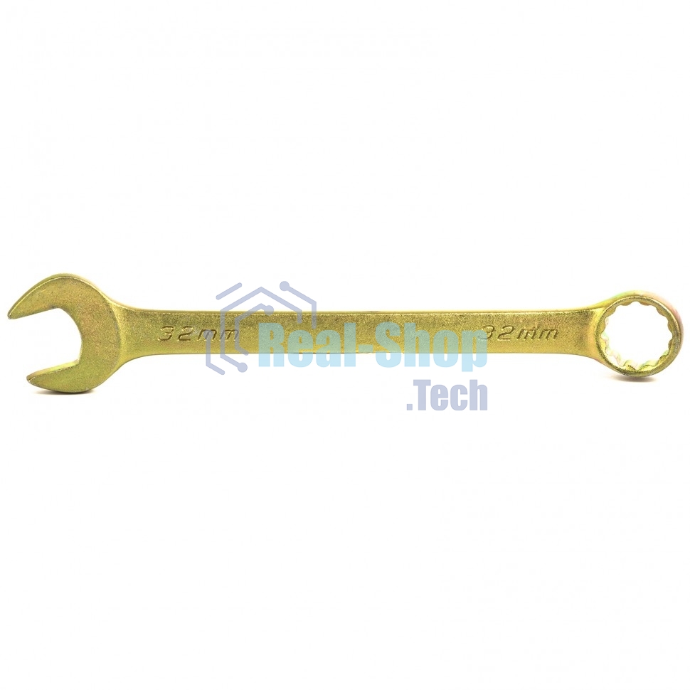 Ключ комбинированный Сибртех, 32 мм, желтый цинк 14989