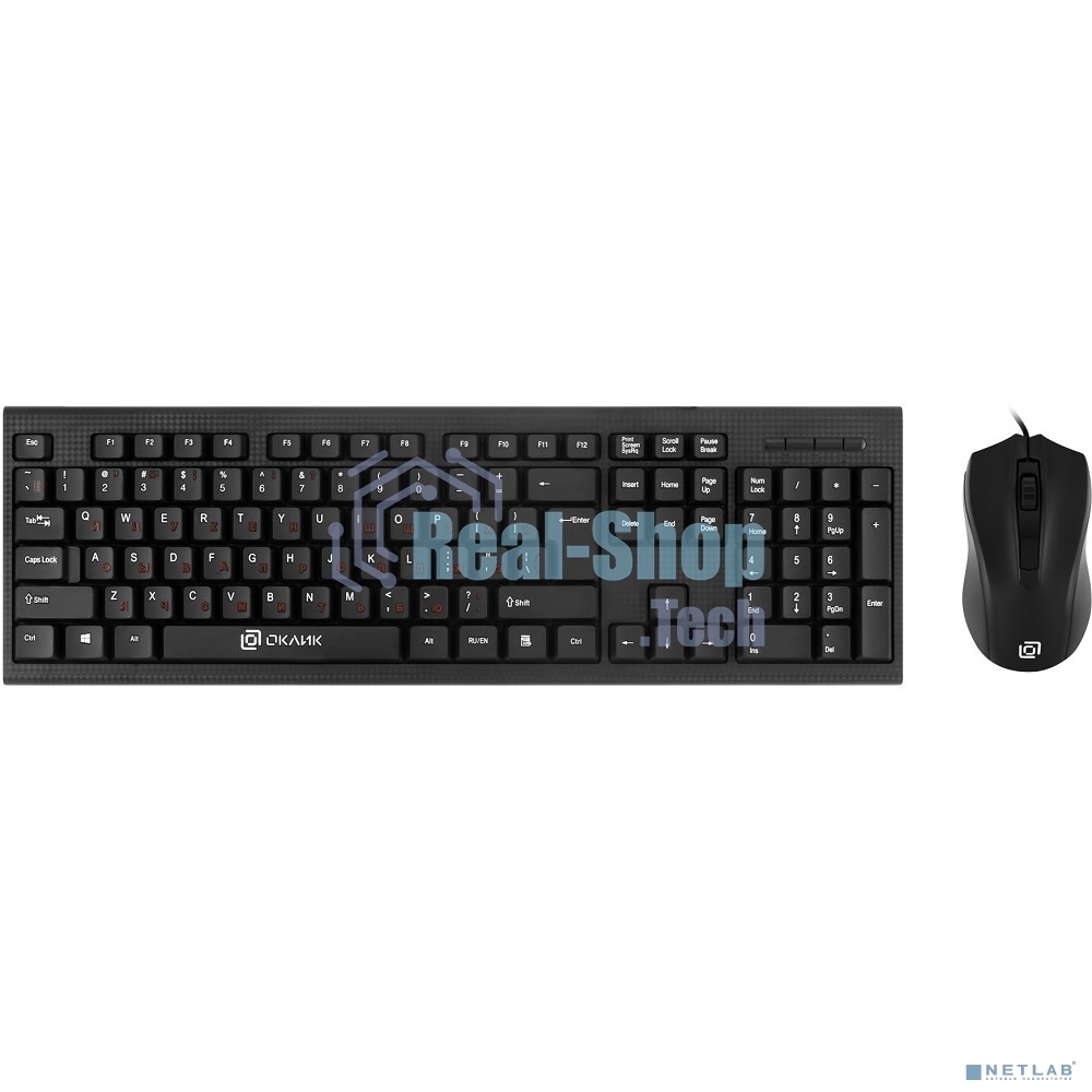 Комплект клавиатура + мышь Oklick 620M клав:черный мышь:черный USB