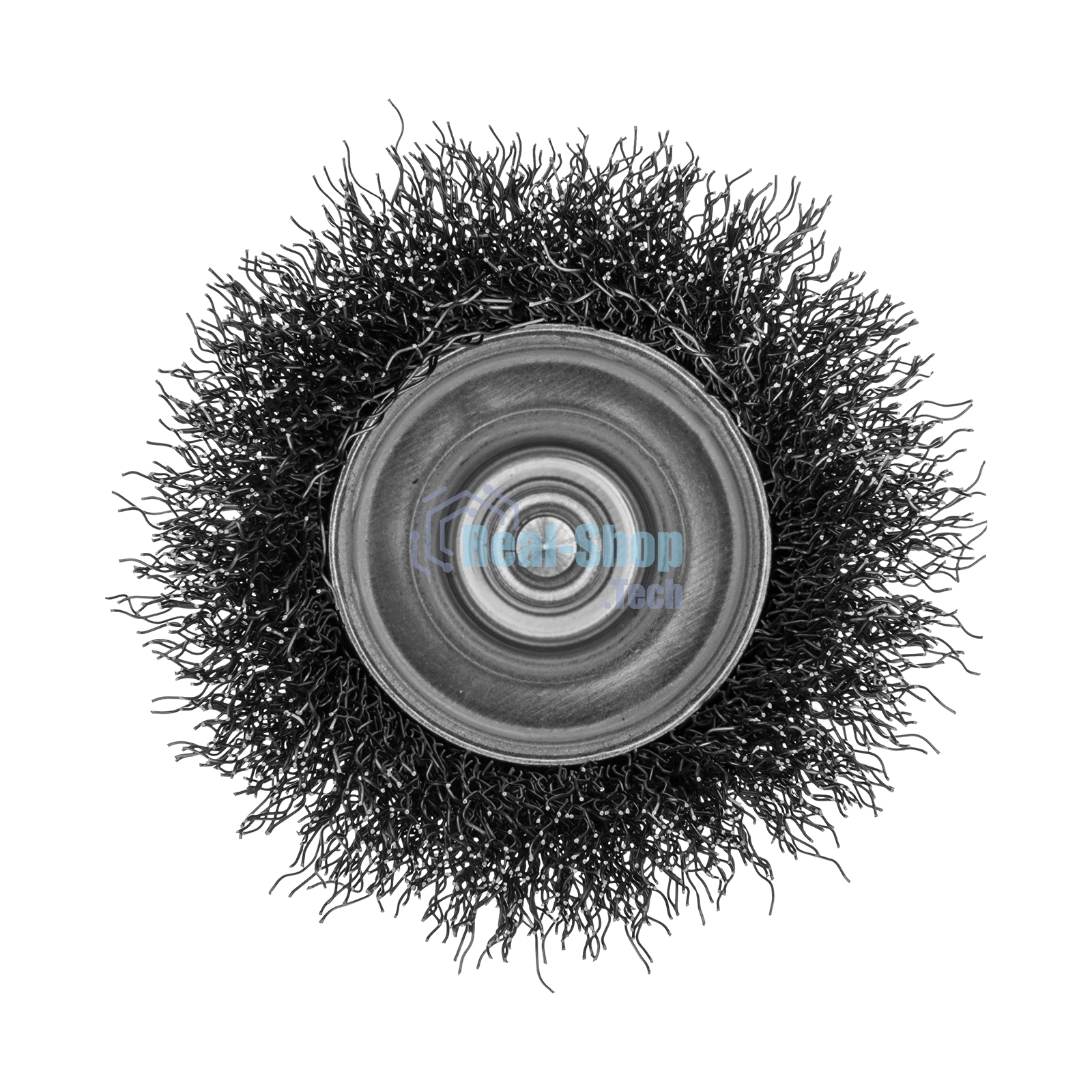 Щетка для дрели Denzel 65 мм, чашка, со шпилькой, нержавеющая витая проволока