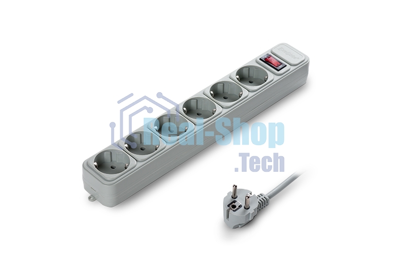 Сетевой фильтр ExeGate EX119388RUS SP-6-1.8G (6 розеток, 1.8 м, евровилка, серый)