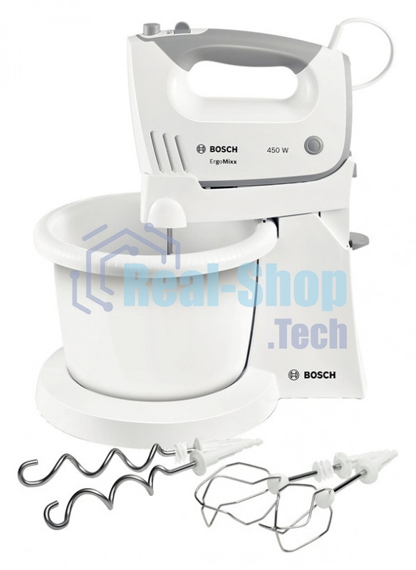 Миксер стационарный Bosch MFQ36460 450Вт белый/серый