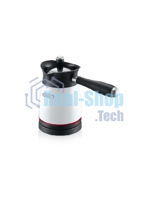 Электрическая турка Centek CT-1080 W (белый) 0.5л, 1000Вт, нерж.сталь, съемная мягкая ручка, крышка