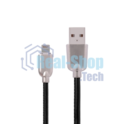Кабель USB ACD-Allure Lightning - USB-A Кожа, 1м, черный