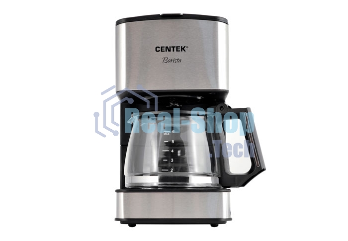 Кофеварка капельная Centek CT-1144 серебристый/черный, исп. кофе - молотый, 0.8 л, 680 Вт.
