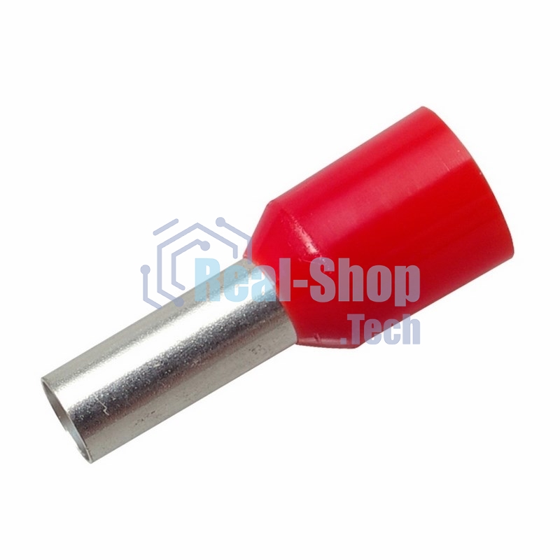 Наконечник штыревой втулочный изолированный Rexant F-12 мм 10 мм² (НШВи 10-12) красный
