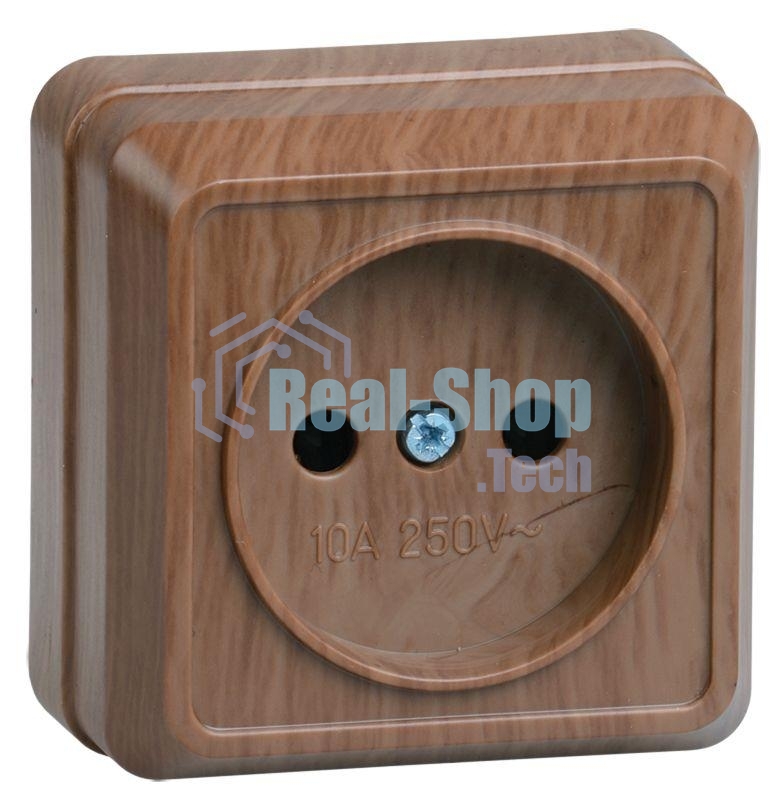 Розетка 1-м ОП Октава 10А IP20 без заземл. дуб ИЭК ERO10-K04-10-DC