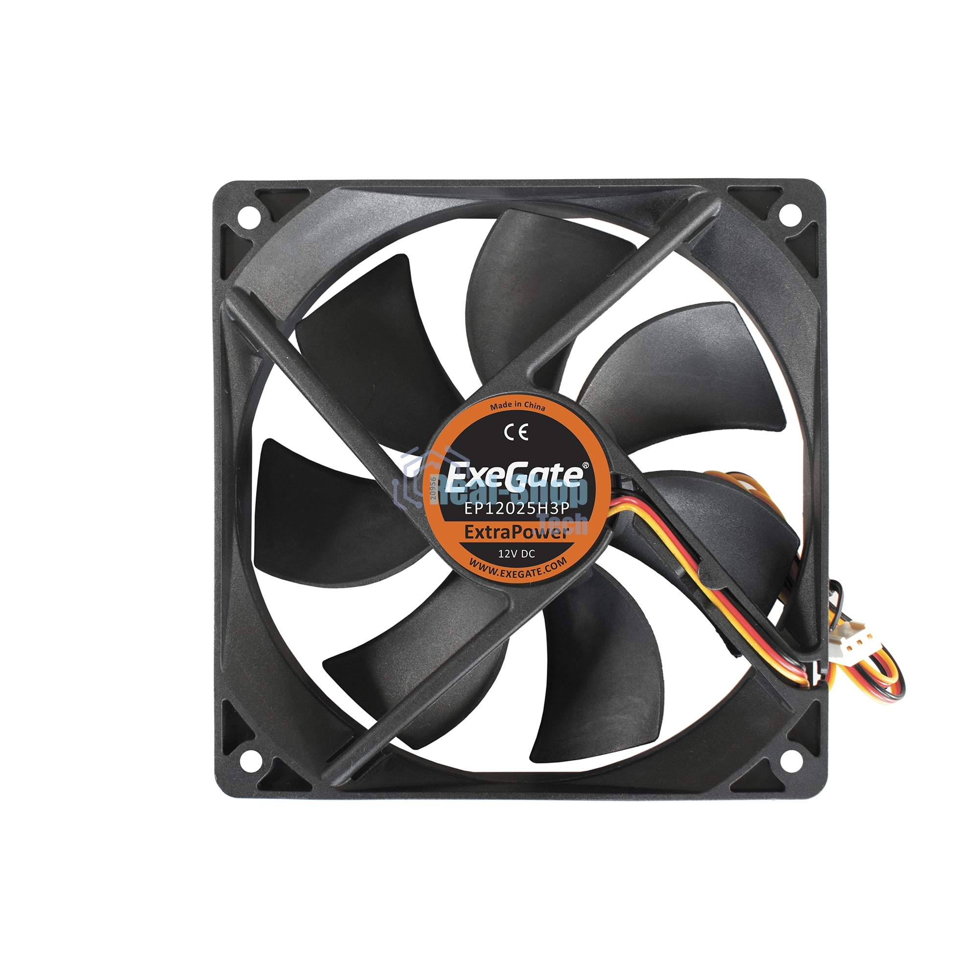 Вентилятор для корпуса ExeGate ExtraPower EP12025H3P черный, 120 мм, 1800 об/мин, 28 дБ, 3 pin