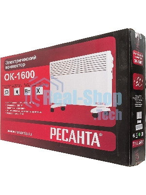 Конвектор электрический Ресанта ОК-1600 белый, 1600 Вт, 20 м2, термостат