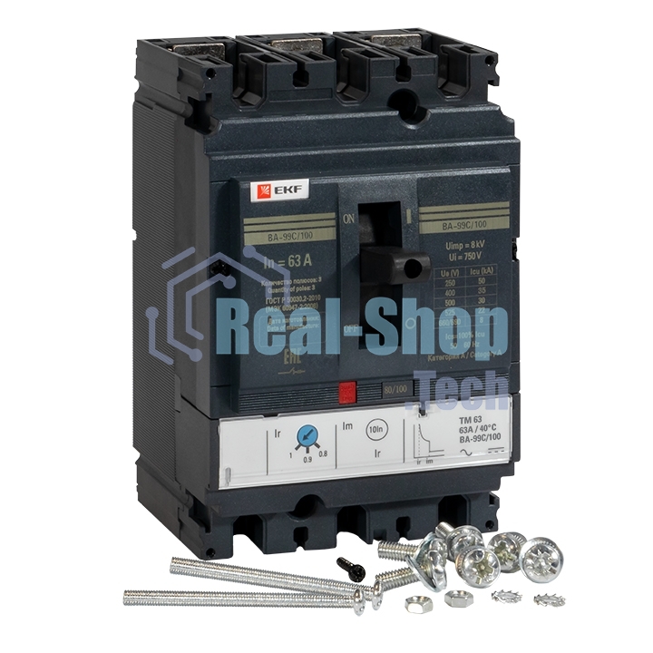 Выключатель автоматический EKF PROxima mccb99C-100-63 3п 100/63А 36кА ВА-99C Compact NS