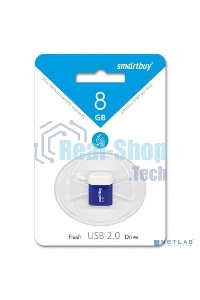 Флешка USB Smartbuy LARA Blue (SB8GbLara-B), 8Gb, USB 2.0, R/W 15/5, синий/белый