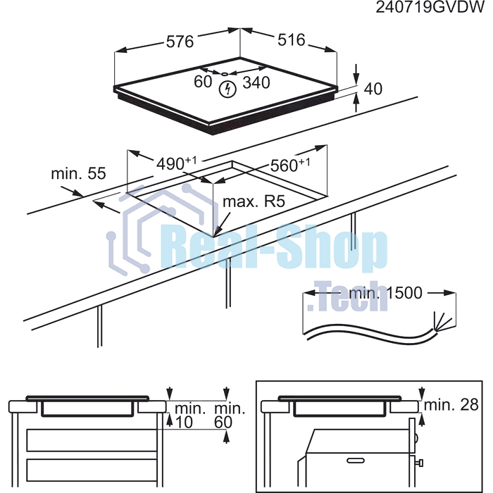Электрическая варочная панель Electrolux EHF6240XXK Hi-Light, независимая, черный