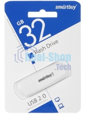 Флешка USB Smartbuy Scout white (SB032Gb2SCW), 32Gb, USB 2.0, R/W 15/5, белый