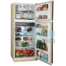 Холодильник Sharp SJ-XE59PMBE бежевый двухкамерный 430/148л морозилка сверху