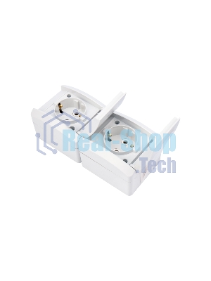 Блок вертикальный 2 розетки Kranz INDUSTRIAL IP54 с заземлением, о/у, белый