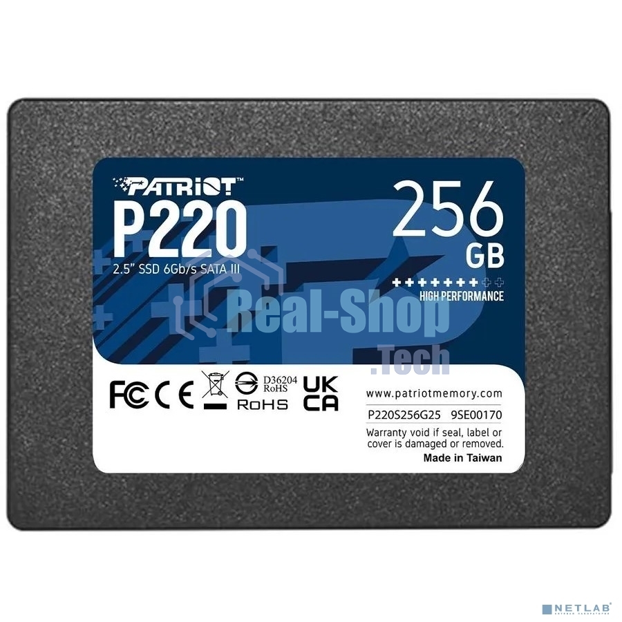 Накопитель SSD Patriot P220, 256Gb, SATA-III, 2.5