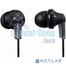 Наушники вкладыши Panasonic RP-HJE118GUK 1.1м черный проводные (в ушной раковине)