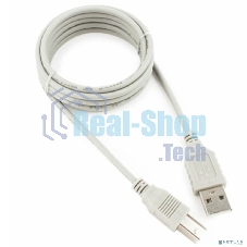 Кабель USB2.0 Cablexpert CC-USB2-AMBM-6-N, AM/BM, медь, 1.8м, серый, пакет