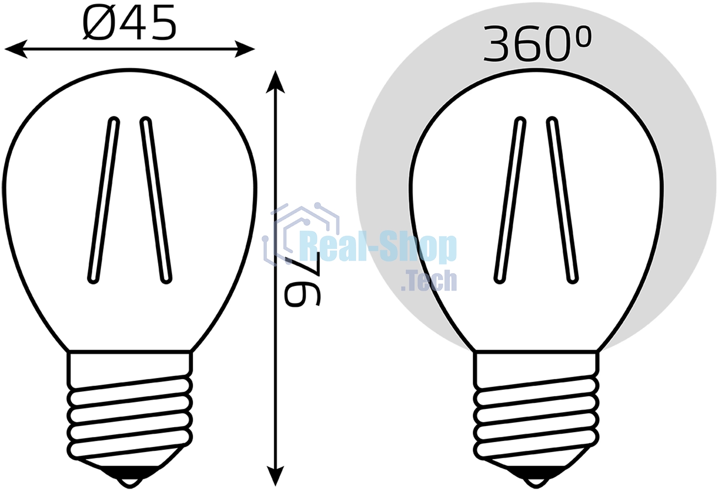 Лампа светодиодная филаментная Gauss Filament 8Вт цок.: E27 шар св. свеч. бел. нейт. (упак.: 10 шт)