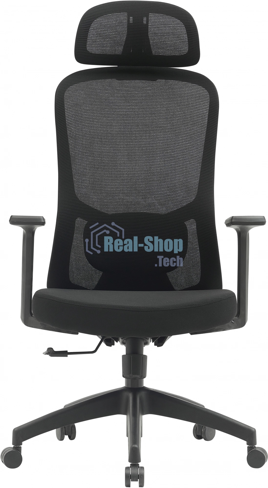 Кресло компьютерное Cactus CS-MC515-BK черный, сиденье черный, сетка/ткань, с подголов. крестов. пластик, пластик черный