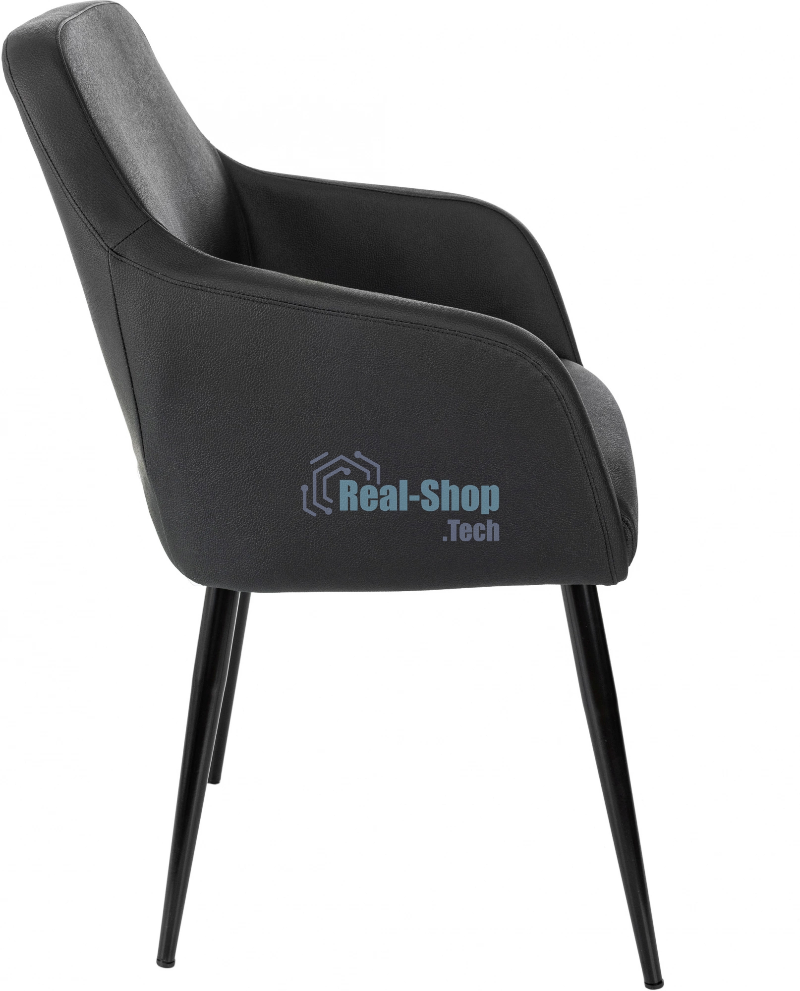 Кресло офисное Бюрократ CH-380F черный, эко.кожа, на ножках металл