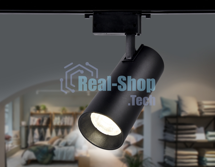 Трековый однофазный светодиодный светильник Ambrella light GL5859 BK черный LED 20W 4200K 24°