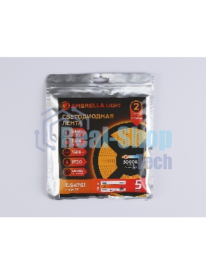Светодиодная лента Ambrella light GS4751 COB 528Led/14W m/ 24V IP20 3000K/ 5m*10mm*2mm (2 конт.)