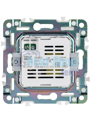 SKANDY Розетка USB A+C 18Вт SK-R13G графит  | SK-U22-018-K53 | IEK