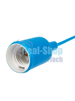 Патрон E27 Rexant силиконовый со шнуром 1 м синий