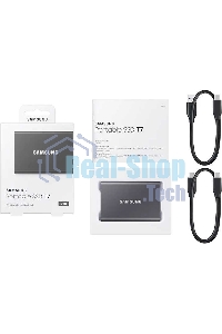 Внешний SSD Samsung T7, 2TB, USB 3.2 Gen 2 Type-C, R/W 1050/1000, титан