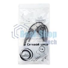 Кабель питания аудио/видео Cablexpert PC-184/2-1М, 1м, CEE 7/16 - C7, 2-pin, 2х0,5, черный, пакет