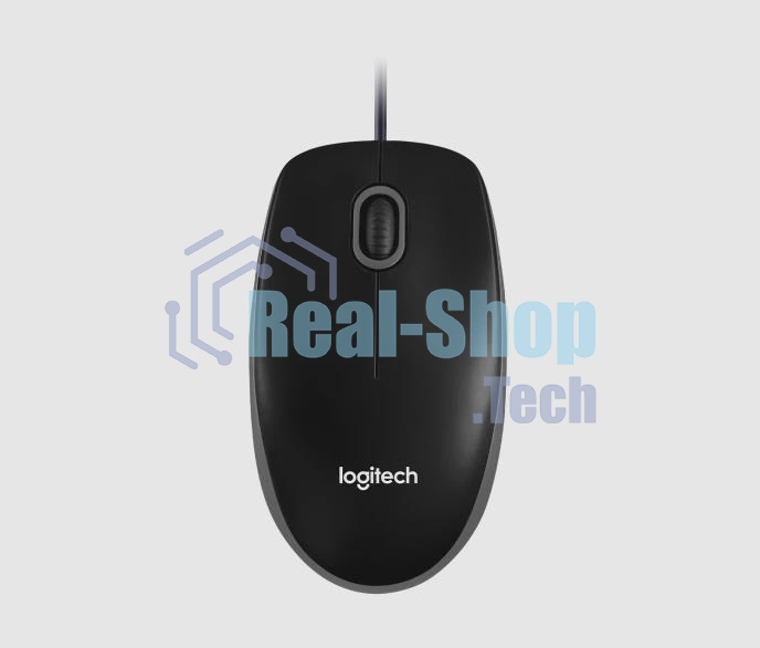 Мышь проводная Logitech B100 черный, 1000 dpi, USB, кнопки - 3