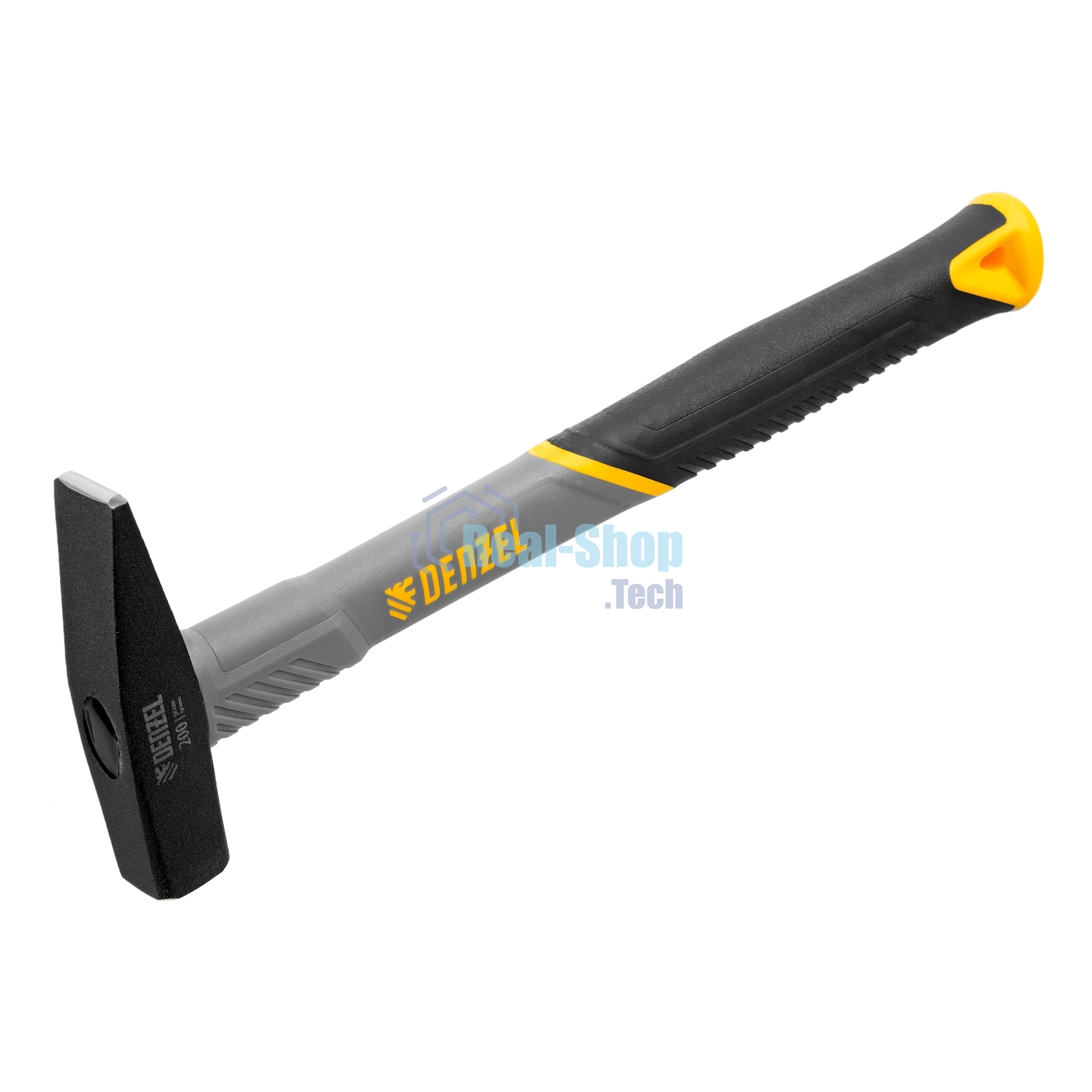 Молоток слесарный Denzel 200 г, кованый, фибергласовая рукоятка c TPR покрытием