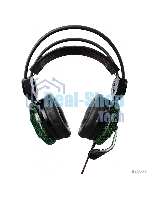 Гарнитура Oklick HS-L500G зелёный/чёрный, проводная, USB/3.5 мм