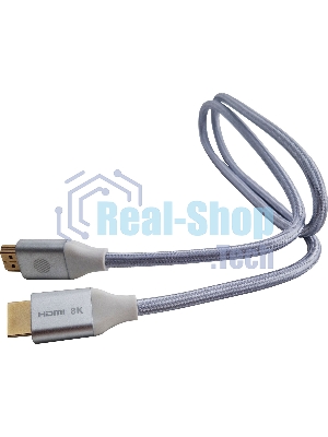 Кабель аудио-видео Cactus CS-HDMI.2.1-1 HDMI (m)/HDMI (m) 1м. позолоченные контакты серебристый