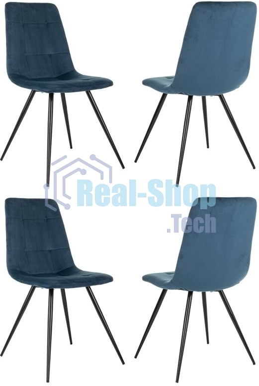 Стул для дома Бюрократ CH-K1_4 комплект 4 шт синий Holland 58 металл черный на ножках