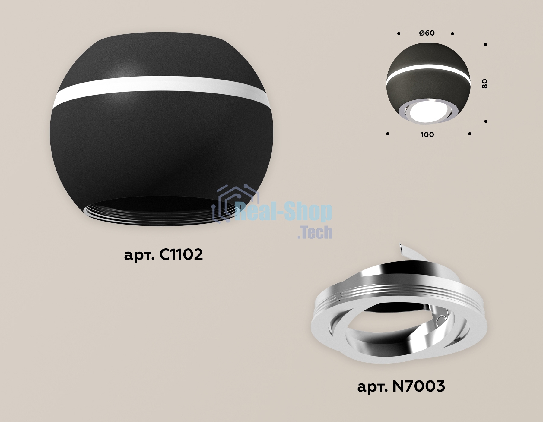 Светильник Ambrella Light XS1102021 SBK/PSL черный песок/серебро полированное MR16 GU5.3 LED 3W 4200K (C1102, N7003)
