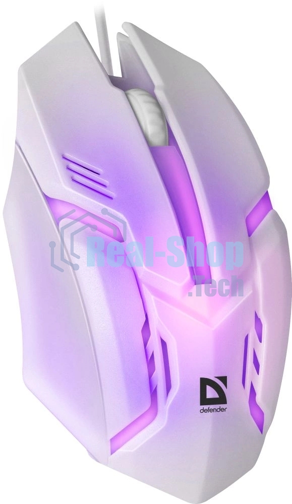 Мышь проводная Defender Cyber MB-560L белый, 1200 dpi, USB, кнопки - 3