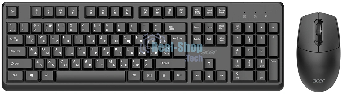 Комплект клавиатура+мышь Acer OCC501 проводной, USB, 1200 DPI, черный