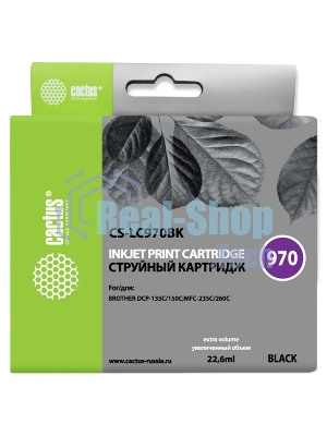 Картридж струйный Cactus CS-LC970BK черный (22,6 мл) для Brother DCP-135C/150C/MFC-235C/260C