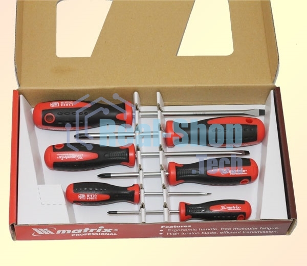 Набор отверток Matrix сталь s2 двухкомпонентные рукоятки 6шт