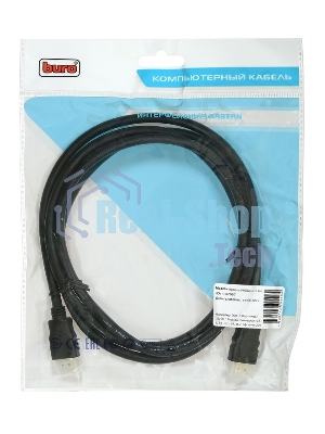 Кабель аудио-видео Buro HDMI (m)/HDMI (m) 1.8м. позолоченные контакты черный BHP HDMI 2.0-1.8