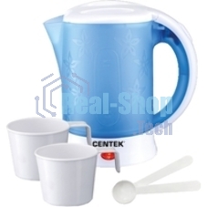 Чайник электрический дорожный Centek CT-0054 синий, 600 мл, 650 Вт