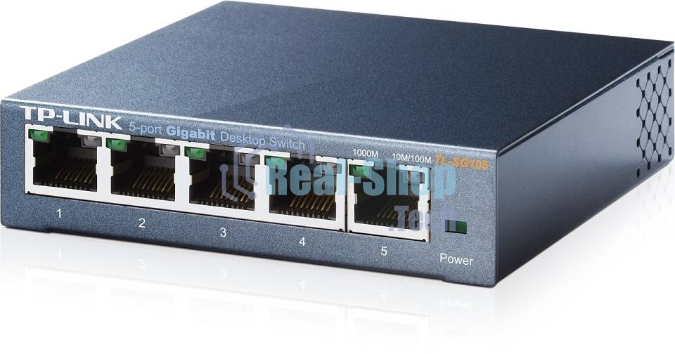 Коммутатор TP-Link SOHO TL-SG105 5-port Desktop Gigabit Switch, 5 10/100/1000M RJ45 ports, metal case