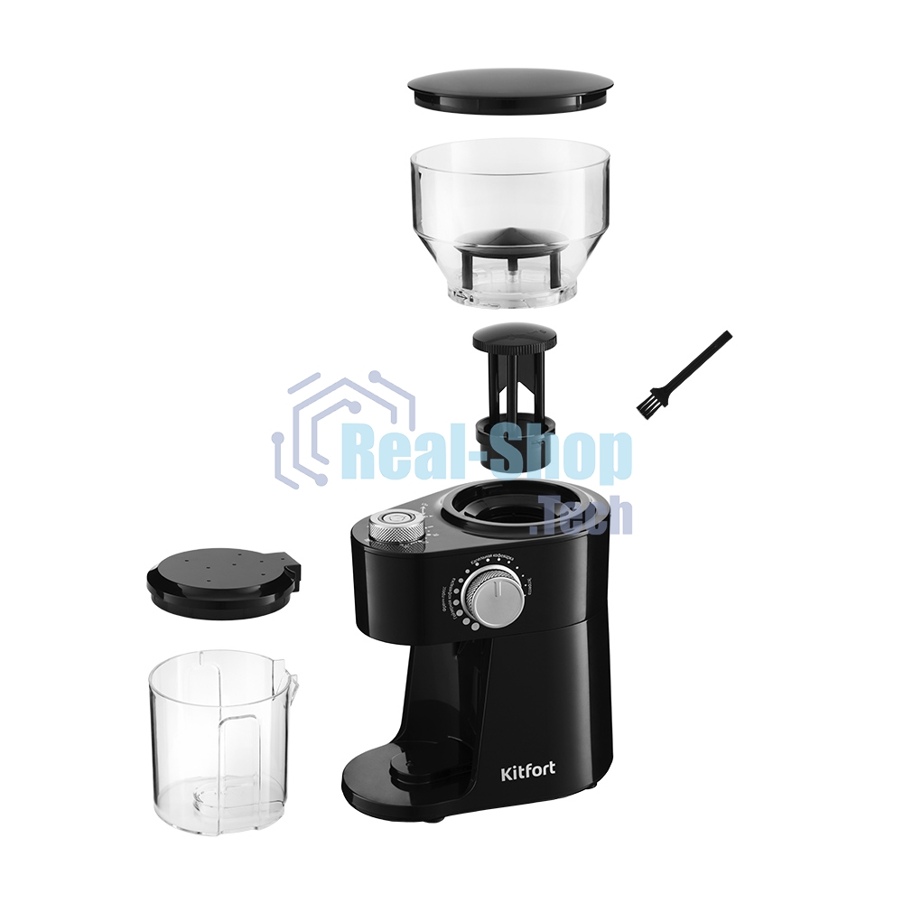 Кофемолка Kitfort КТ-741 Мощность 200 Вт.Емкость для молотого кофе 100 г.Емкость резервуара 230 г