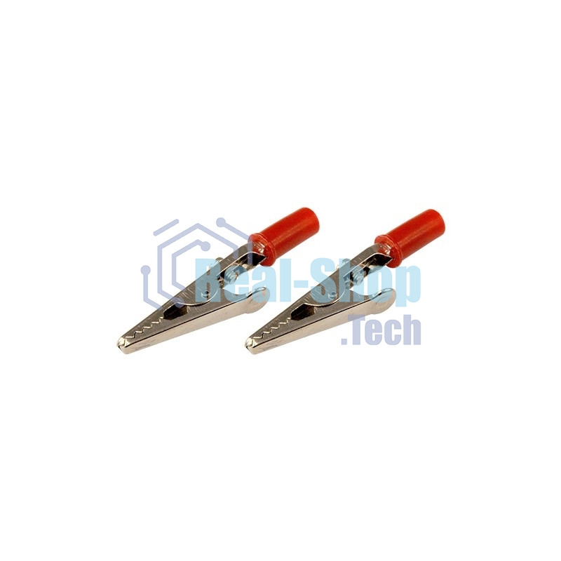 Зажим крокодил Rexant, длина 53 мм, ток 15A, 2 шт., пакет БОПП