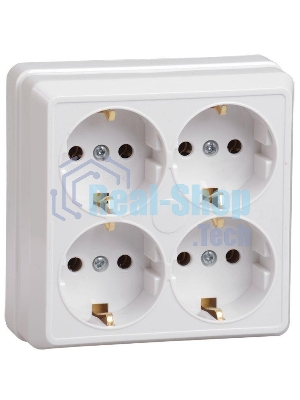 Розетка Iek ERO41-K01-16-DC РС24-3-ОБ 4местн. с з/к 16А откр.уст. ОКТАВА (белый)