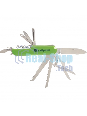 Нож многофункциональный Сибртех компактный размер, 15 функций, 90 мм