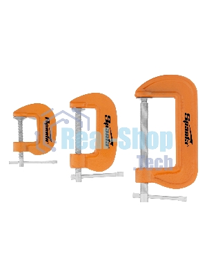 Набор Sparta: струбцины G-образные Sparta 3 шт., 25-50-75 мм