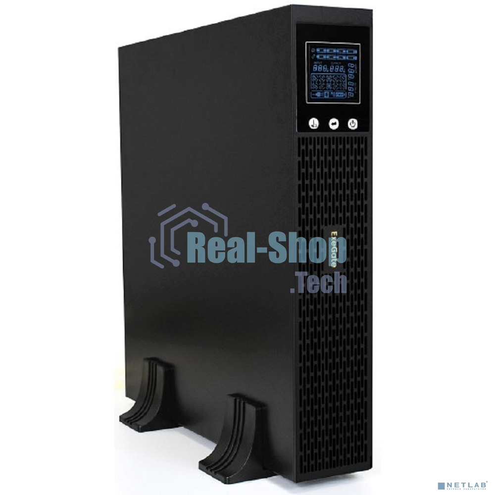 Источник бесперебойного питания Pure Sine Wave ExeGate SinePower UHB-3000.LCD.AVR.1SH.4C13.RJ.USB.2U 3000VA/2400W, LCD, AVR, 1*Schuko+4*C13, RJ45/11, USB, Rackmount 2U/Tower, металлический корпус, черный
